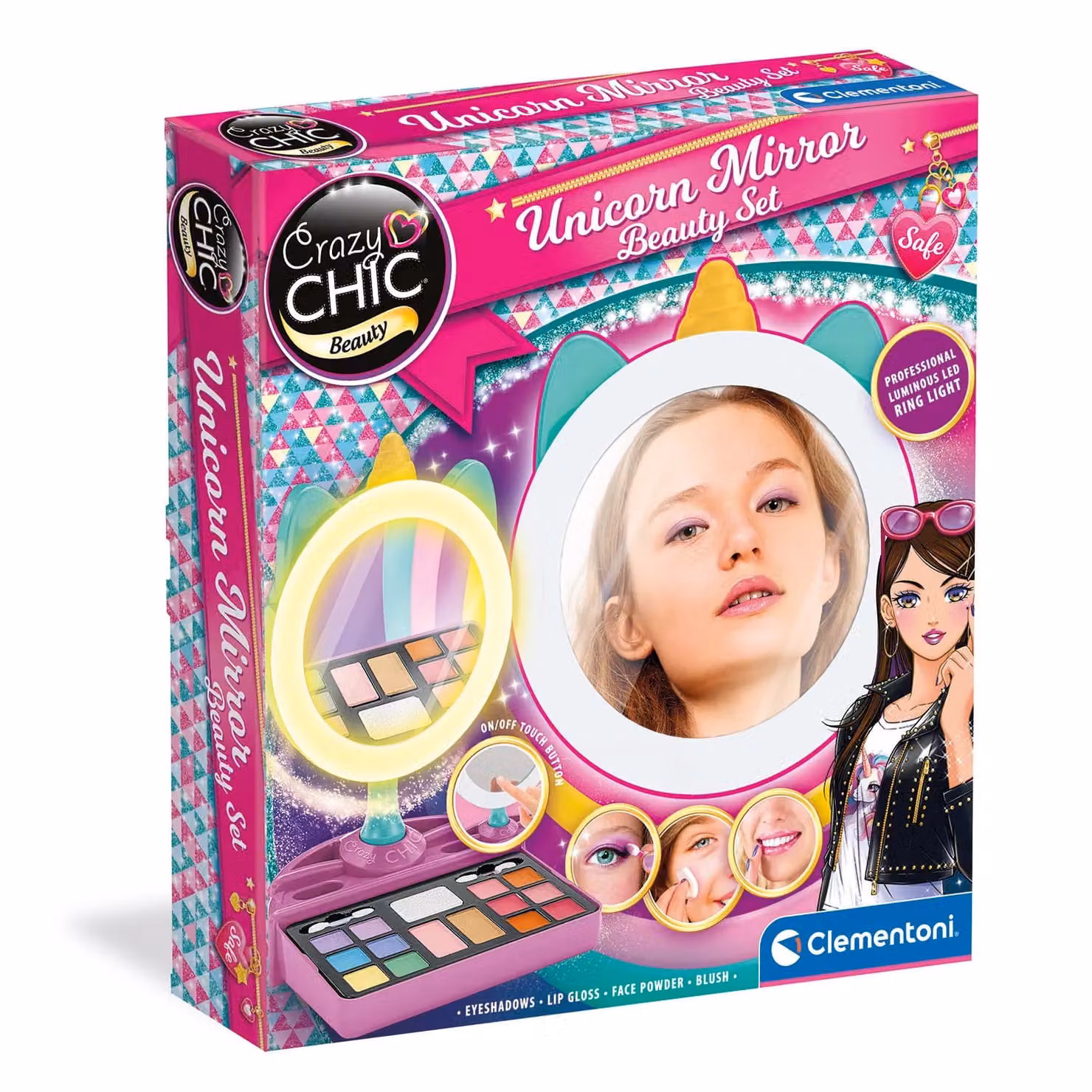 Clementoni Crazy Chic Beauty Hairdresser Make Up Unicorn Mirror multicolour
