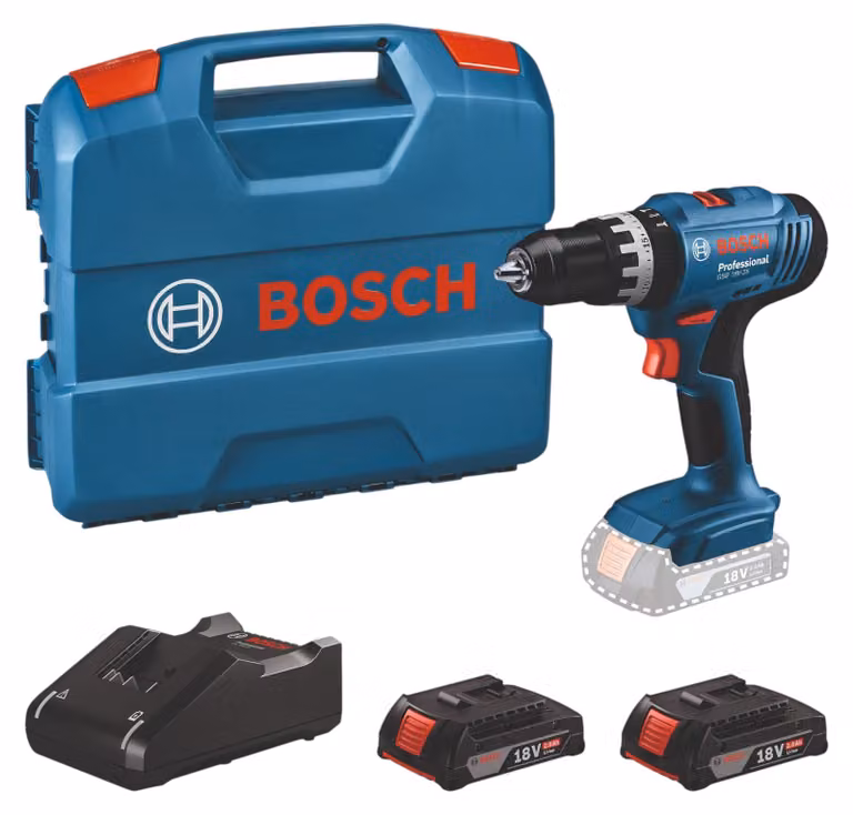 Avvitatore a percussione a batteria Bosch GSB 18V-25 Professional 18 V 56 Nm (06019K9351) + 2 batterie da 2,0 Ah + caricabatterie + valigetta L-Case