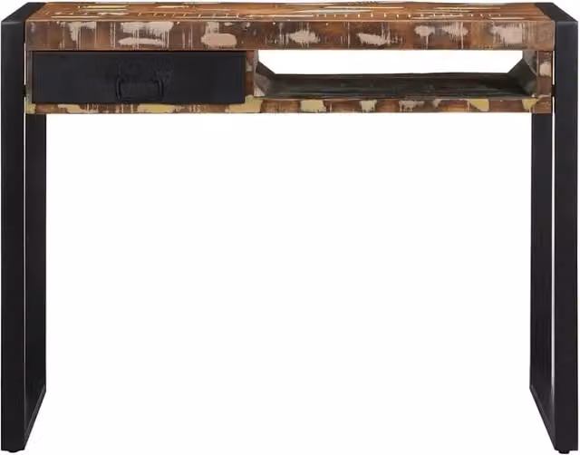 Scrivania in legno massello multicolore stile industrial vidaXL L: 100 cm, P: 50 cm, H: 75 cm