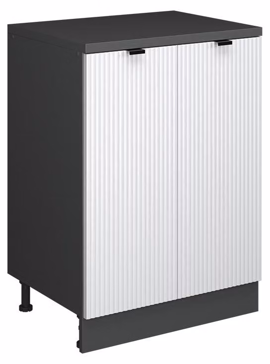 Mobile cucina sottotetto Vicco R-Line Ondulazione bianca 60 cm senza inclinazione con 2 ante, Model 61753