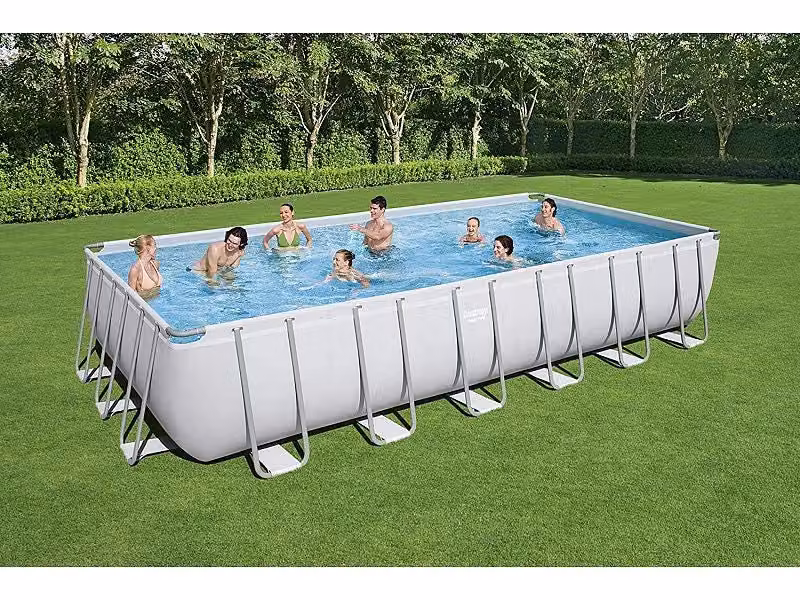 Piscina da giardino rettangolare Bestway 56475 con struttura in acciaio galvanizzato e colore bianco, L: 366 cm, P: 366 cm, H: 50 cm – 2