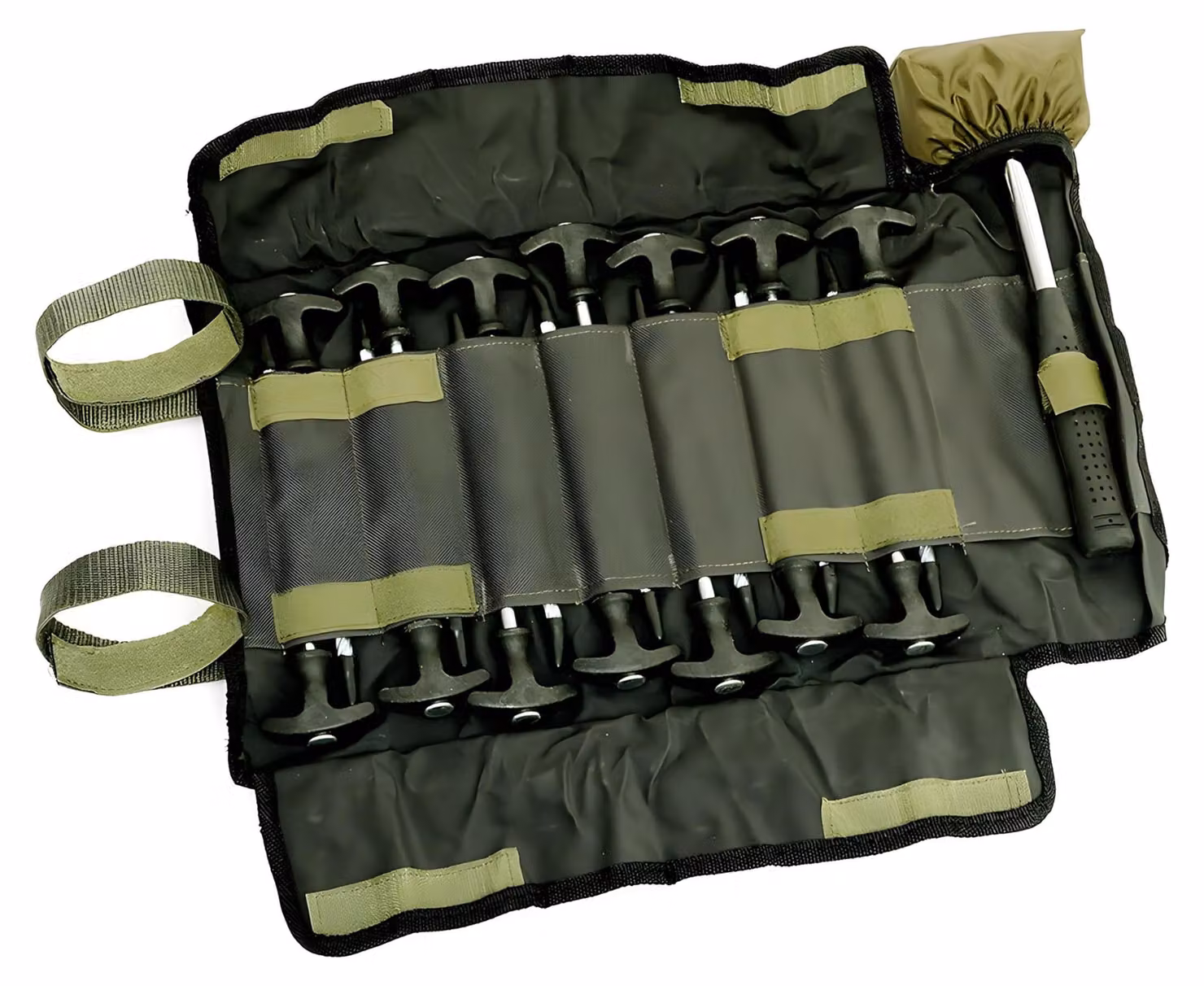 Solidchoice - Set di 14 pezzi per la preparazione di aringhe, completo di martello in gomma e borsa da trasporto