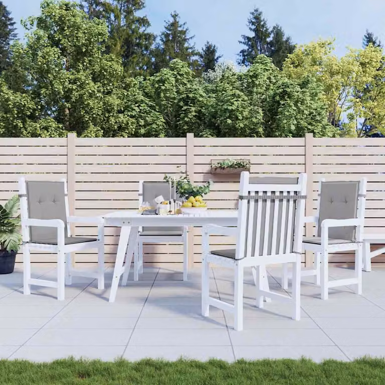 Set di 4 cuscini per sedie da giardino vidaXL, colore grigio, impermeabili e traspiranti, L/P/H: 100 x 50 x 3 cm