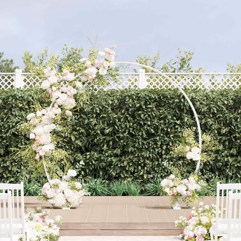 Arco nuziale vidaXL in acciaio bianco L: 223 cm, P: 45 cm, H: 201 cm
