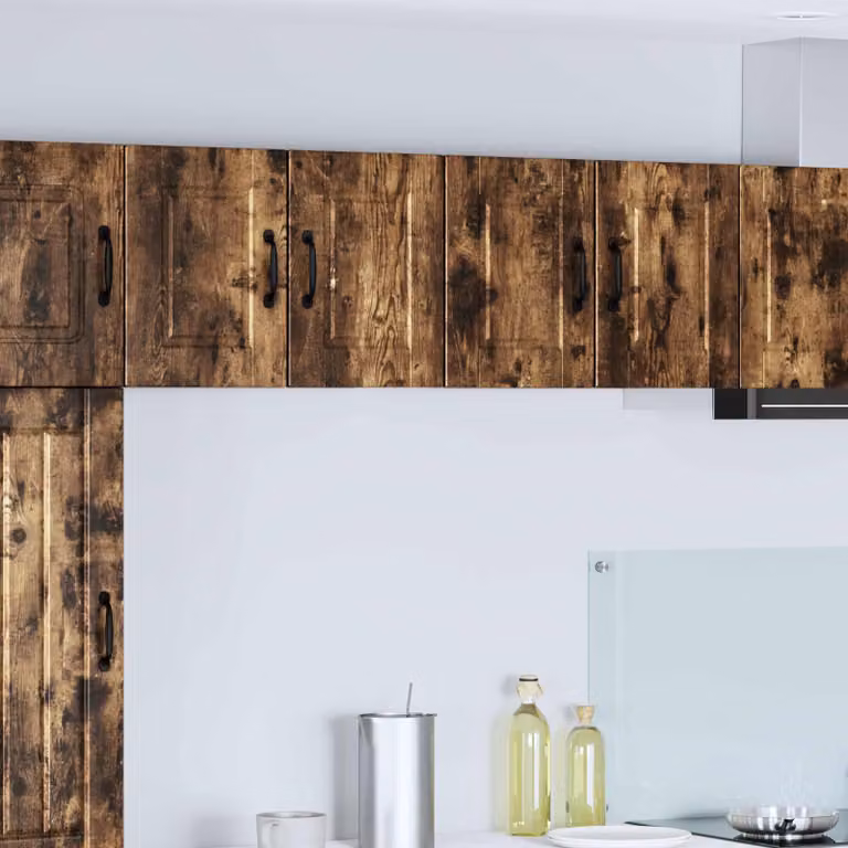 Set di 2 armadietti a muro vidaXL PORTO in legno ingegnerizzato marrone con ante a battente e ripiani interni per cucina L/P/H: 60 x 31 x 40 cm