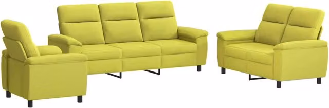 Set di divani 3 pcs Verde chiaro Tessuto 3430683