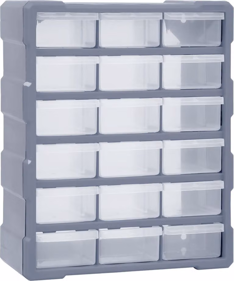The Living Store Organizzatore a più cassetti 18 cassetti 38x16x47 cm