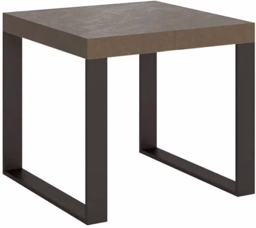 Tavolo allungabile Tekno Premium Bs Com colore tortora con gambe antracite L/P: 90 x 90 cm, estensibile fino a 246 cm