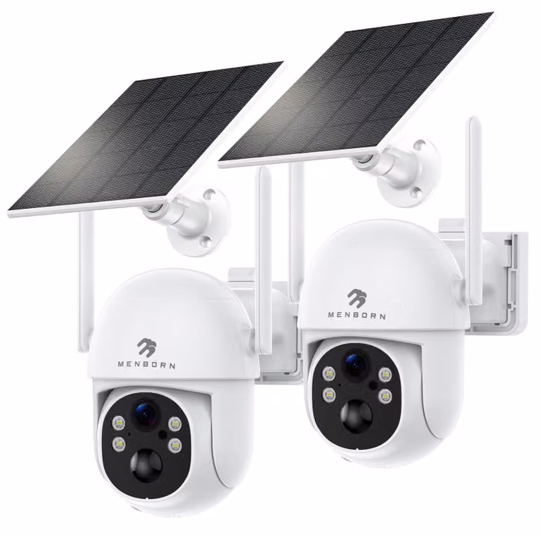 Telecamera di sicurezza solare da esterno, 2K
