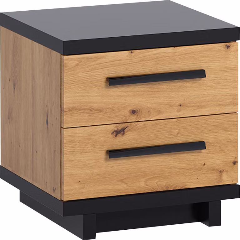 Comodino DELAWARE – rovere artisan / nero opaco