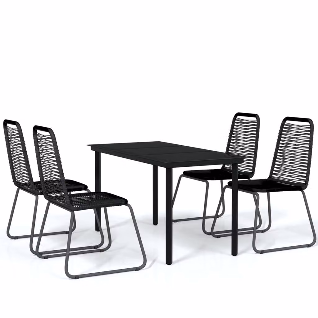Set da Pranzo da Giardino 5 pz Nero