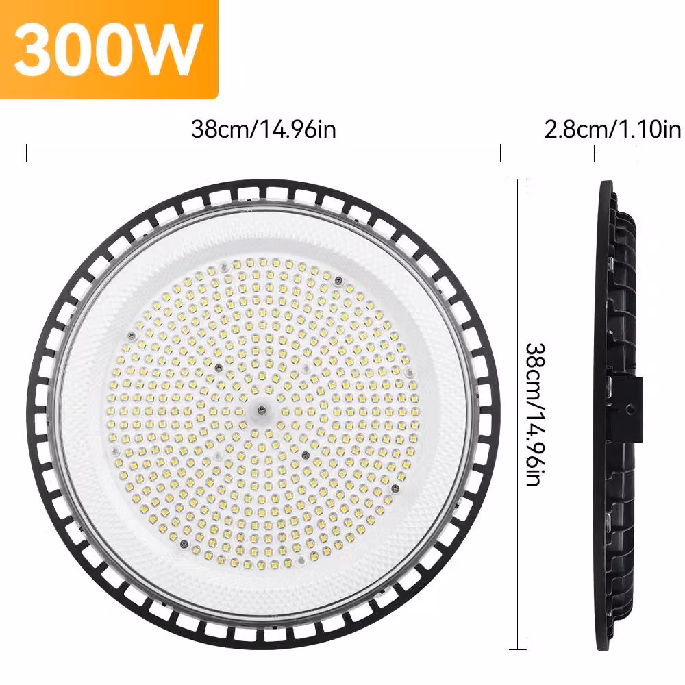Lampada a LED per ambienti interni UFO - Modello B-300W - 300 W - 85–265 V - Grado di protezione IP65 - 6500 K - Alluminio - Per uso industriale