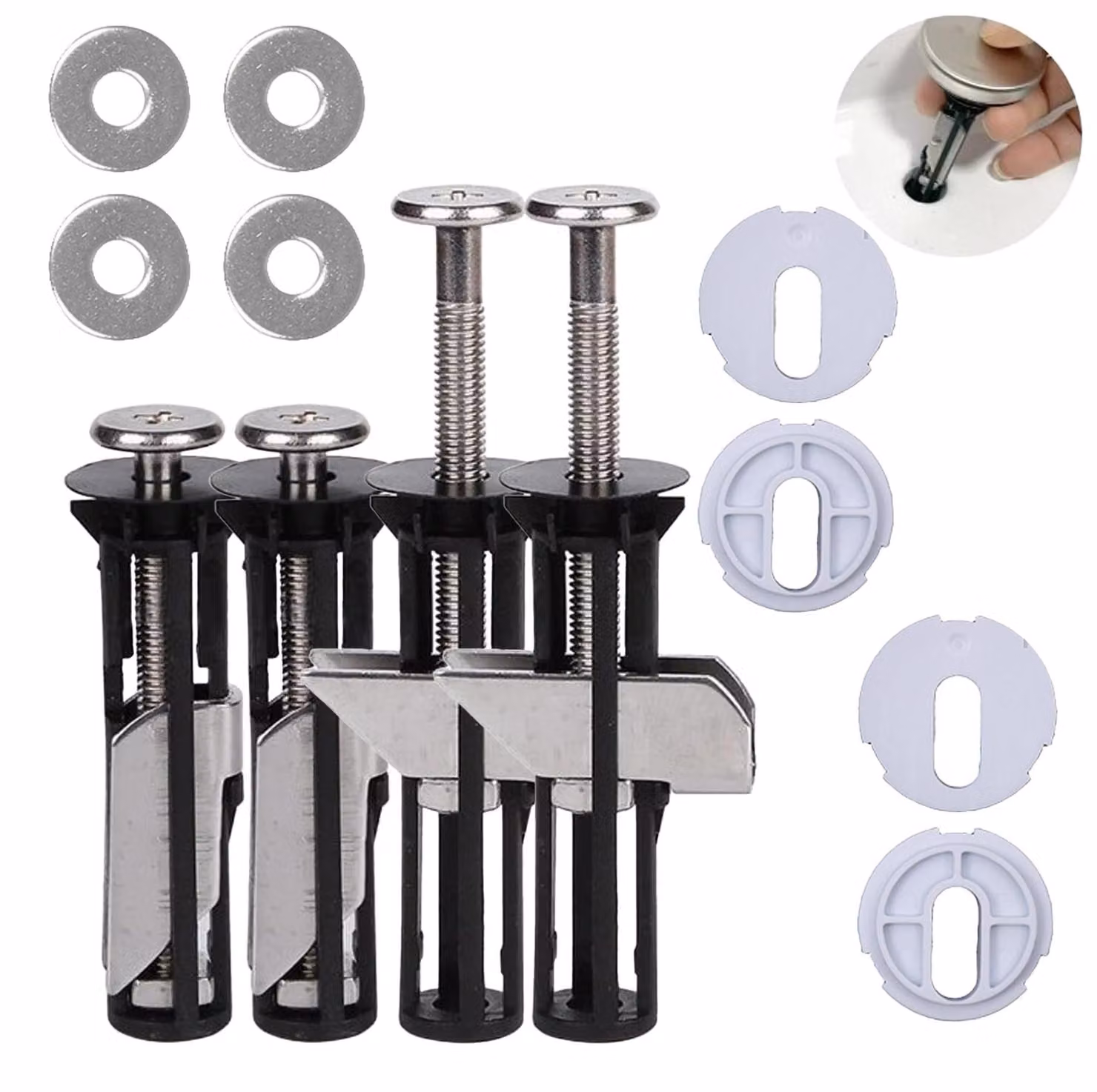 Kit universale di fissaggio per copriwater - Acciaio inossidabile con sistema di sgancio rapido