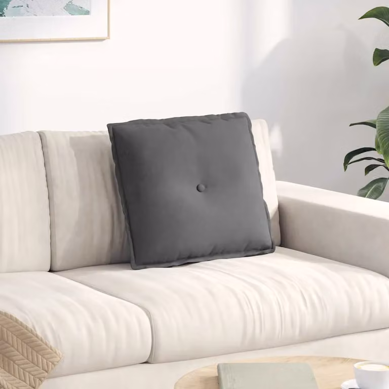 vidaXL Cuscino per Schiena Grigio con Rivestimento Rimovibile L 50 cm x P 45 cm