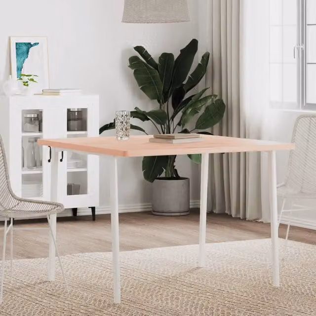 Piano per tavolo quadrato in legno di faggio marrone vidaXL L/P: 90 x 90 cm, H: 2,5 cm