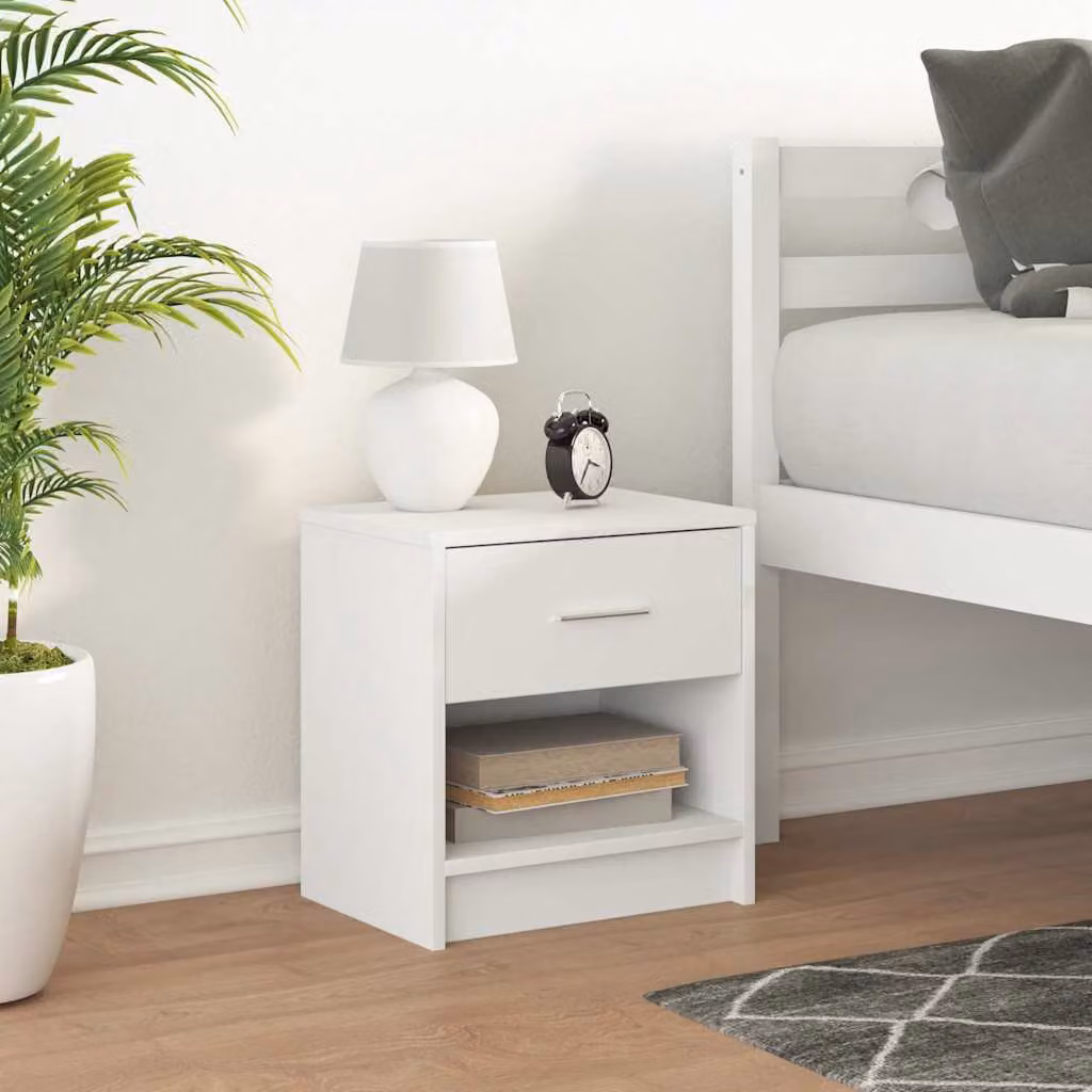 Comodino sospeso vidaXL Bianco moderno L: 39 cm, P: 28 cm, H: 41 cm