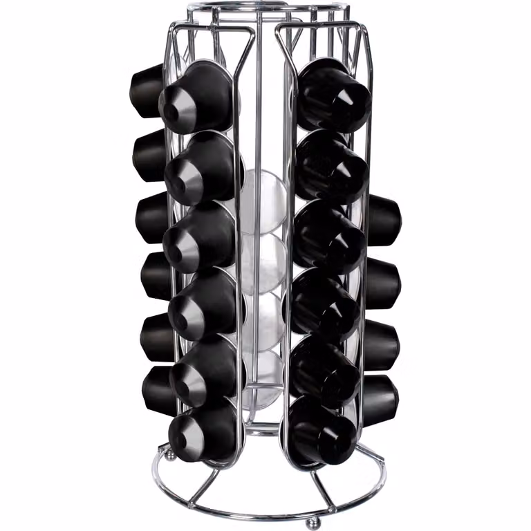 Porta capsule Gusto Casa in metallo color argento per 30 posti, L/P/H: 25,7 x 12,5 x 12,5 cm