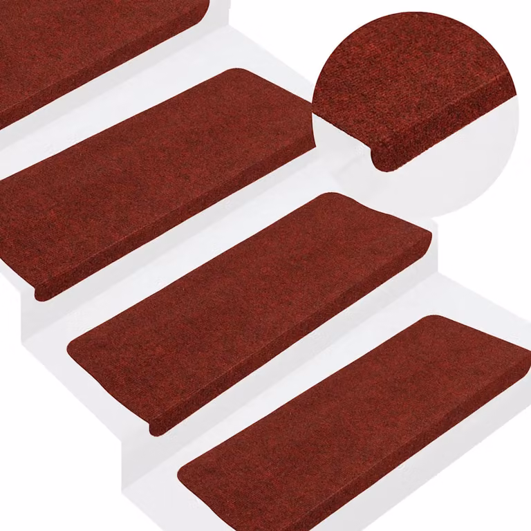 vidaXL Tappetini Autoadesivi per Scale Rossi, Confezione da 30 Pezzi, L 65 x P 24,5 x H 3,5 cm