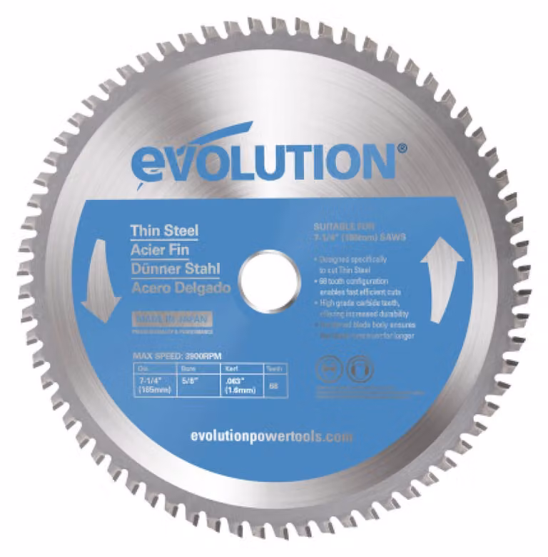 Disco circolare Evolution Power Tools T185TCT-68CS (disco circolare in metallo duro) per il taglio