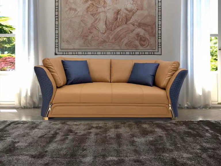 Sofa Dreisitzer Couch Polster Design Sitz Sofas Zimmer Möbel Moderne Leder 3er