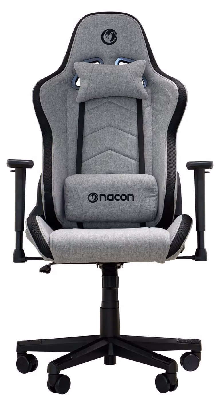 Sedia da gaming grigia - Seduta in tessuto ergonomica - Altezza regolabile - Ideale per il gaming e l'ufficio