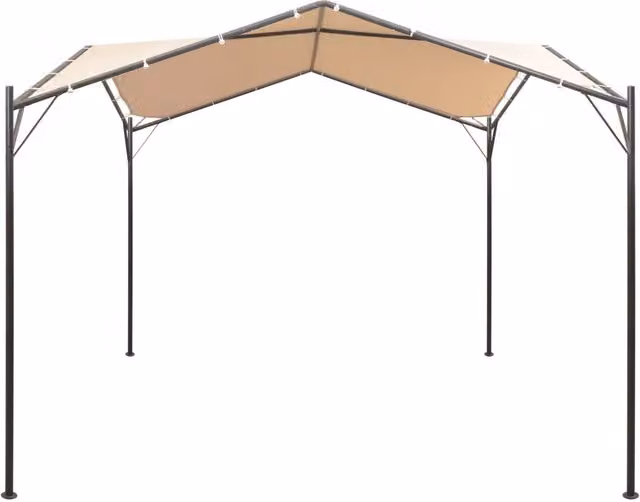 Gazebo Padiglione Tenda Tettoia 3x3 m Acciaio Beige 43168
