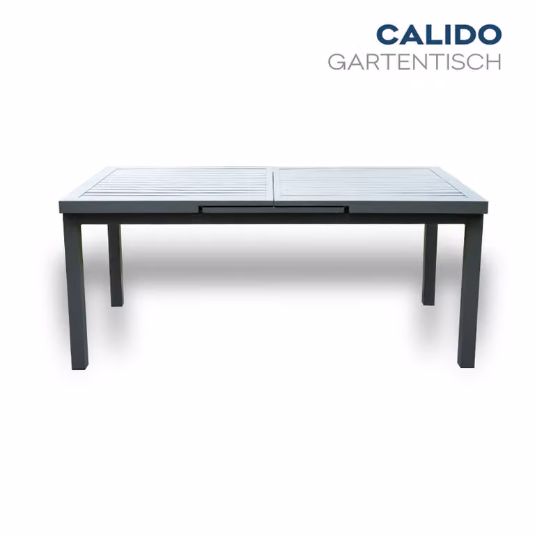 Home Deluxe - Tavolo da giardino allungabile - CALIDO - ca. 180 (240) x 97,5 x 76,5 cm - struttura e piano del tavolo, struttura in alluminio, piano del tavolo in vetro, accessori inclusi I Set da giardino tavolo allungabile per balcone