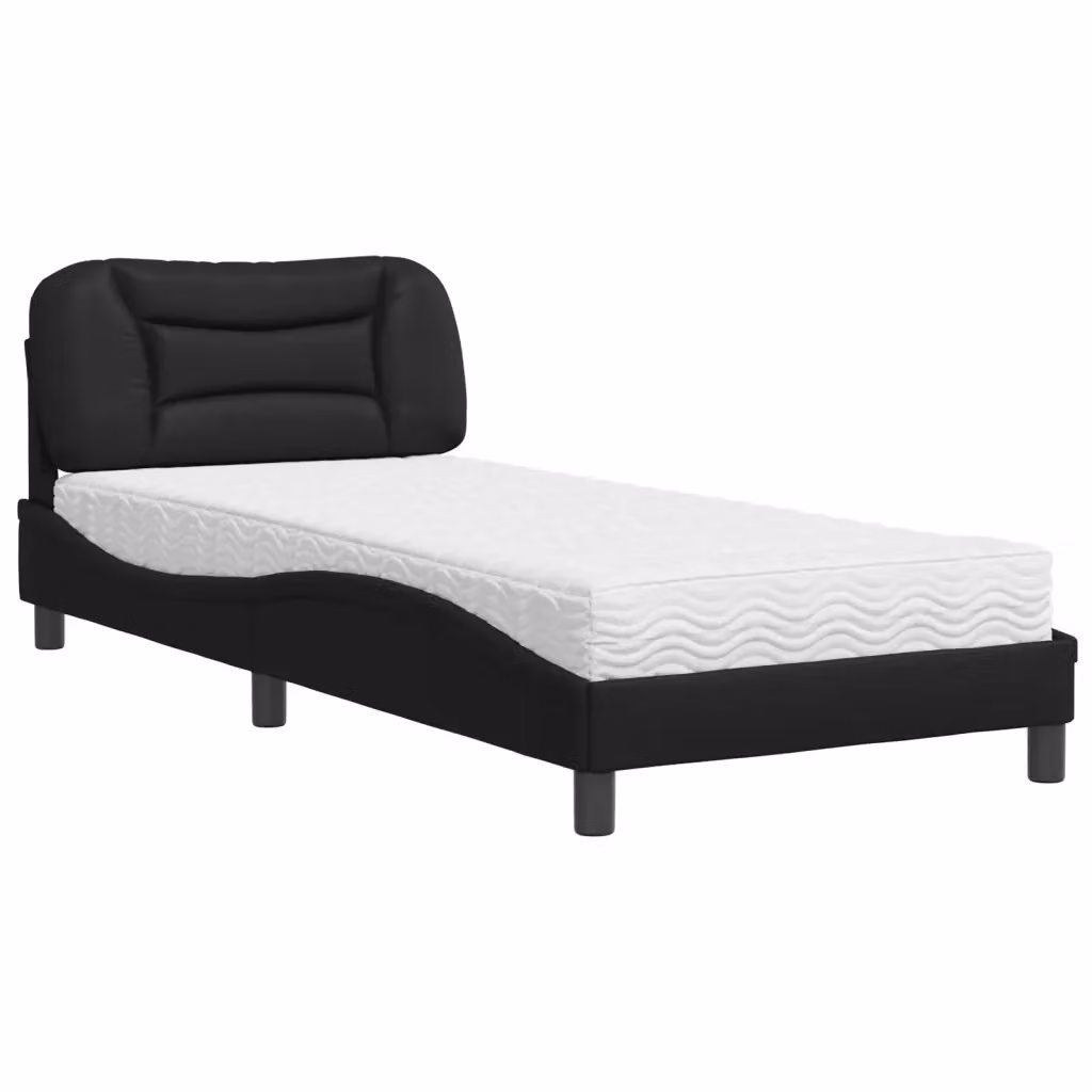 Letto con Materasso Hvar vidaXL in Similpelle Nero L/P/H: 90 x 190 cm – 2