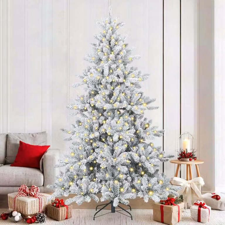 Maison Exclusive - Albero di Natale artificiale pieghevole, bianco, 210 cm, in PVC e acciaio