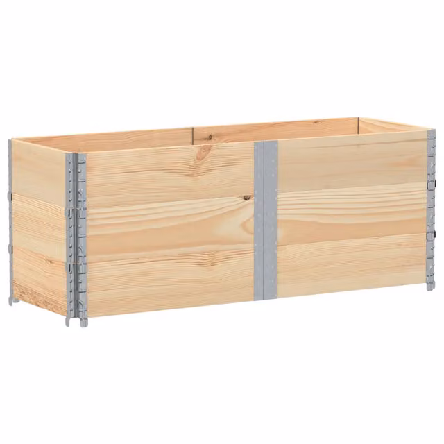 Fioriera a cassetta in legno massello di pino e metallo per giardino e orto, L: 150 cm – 1