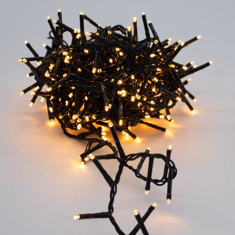 Luci natalizie oro soft 7,5m per esterni con timer - 350 LED - Illuminazione decorativa da giardino dimmerabile con spina di rete