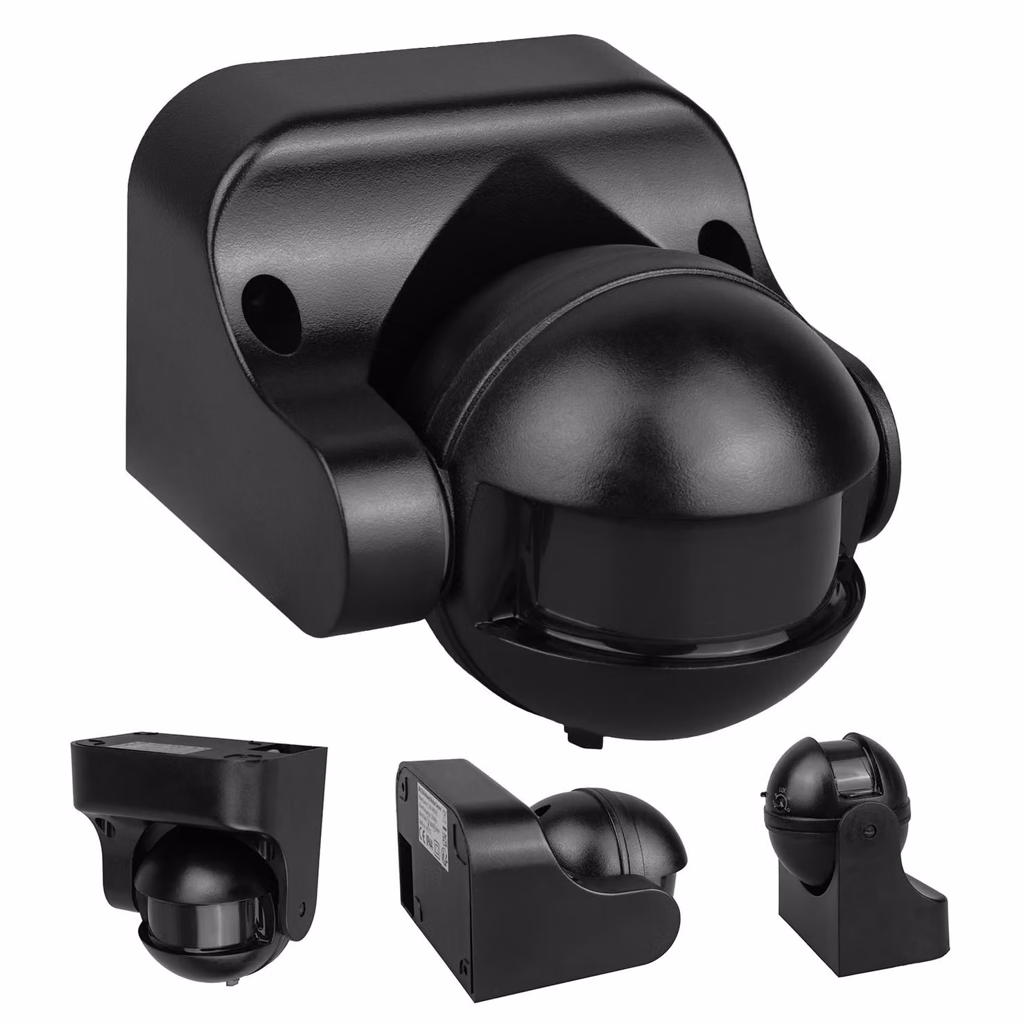 Rilevatore di movimento PIR Maclean a infrarossi IP44 nero con mascherina nera Portata 12 m max. Carico 300/1200 W MCE358 B/B