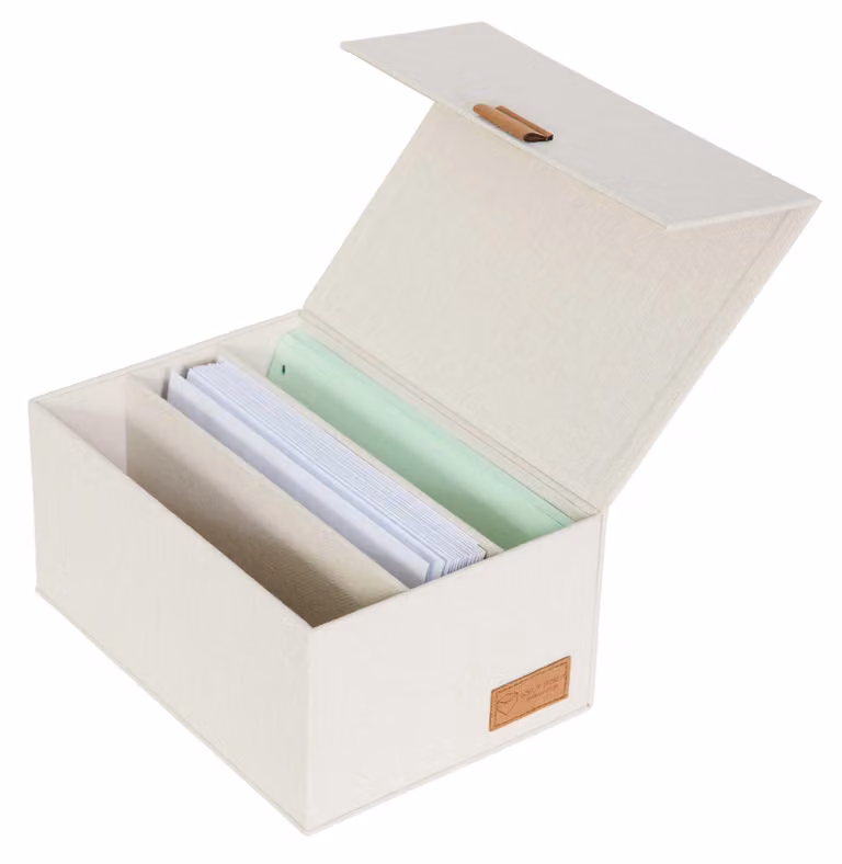 Contenitore con coperchio, color beige, per l'organizzazione, in plastica, per uso domestico