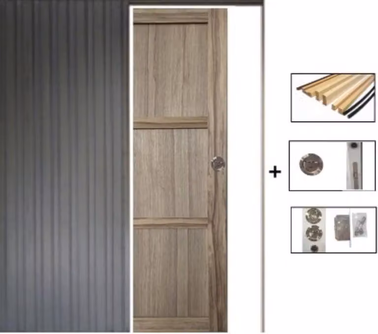 Porta scorrevole Frake a 3 ante H204 x L83 cm, incasso, kit di finitura Gd Menuserie