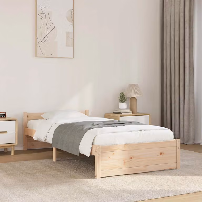 Giroletto vidaXL in legno massello di pino con doghe fisse, L 90 cm x P 200 cm