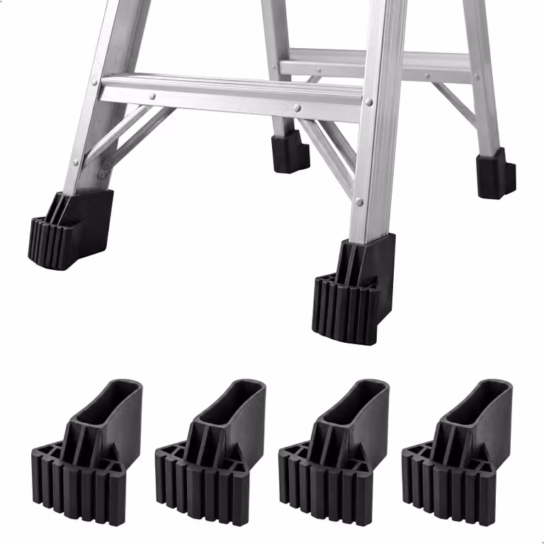 Piedini antiscivolo per scale, ricambi in gomma per piedi di scale, confezione da 4 pezzi, colore nero
