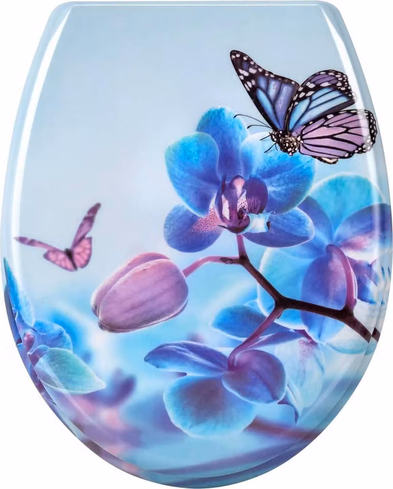 Sedile per WC WOLTU, con meccanismo soft-close, in Duroplast, Butterfly Blue