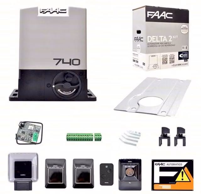 FAAC DELTA 2 740 KIT AUTOMAZIONE CANCELLO SCORREVOLE 500KG CANCELLI SCORREVOLI