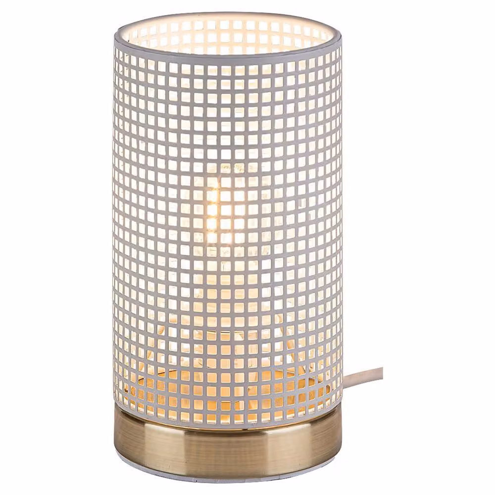 Lampada da tavolo moderna Boogie bianco-oro 1xE14x25W in metallo, dimensioni: 18,5x10x10 cm, IP20, Rabalux