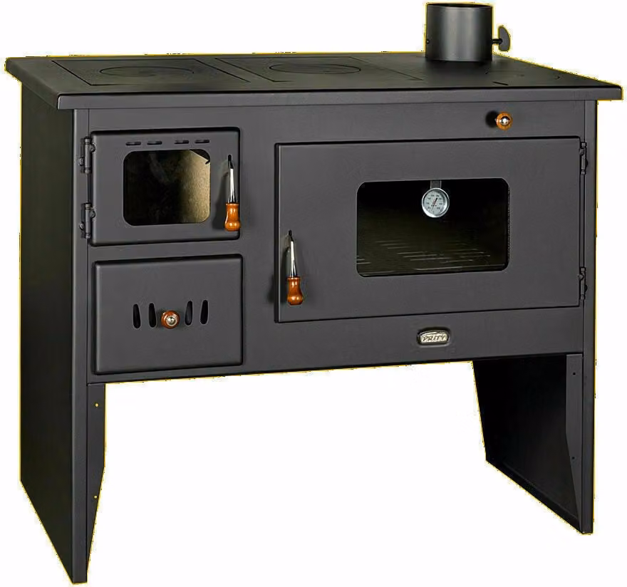 Forno da cucina Gambe di cottura a legna Forno policombustibile in ghisa Top Prity 2P50 16 kw