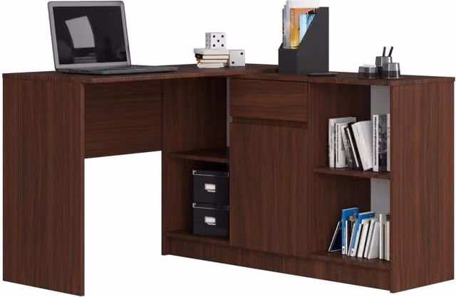 Scrivania angolare AKORD B17 Wengé 120 cm 1 anta 1 cassetto 120x126x79 cm
