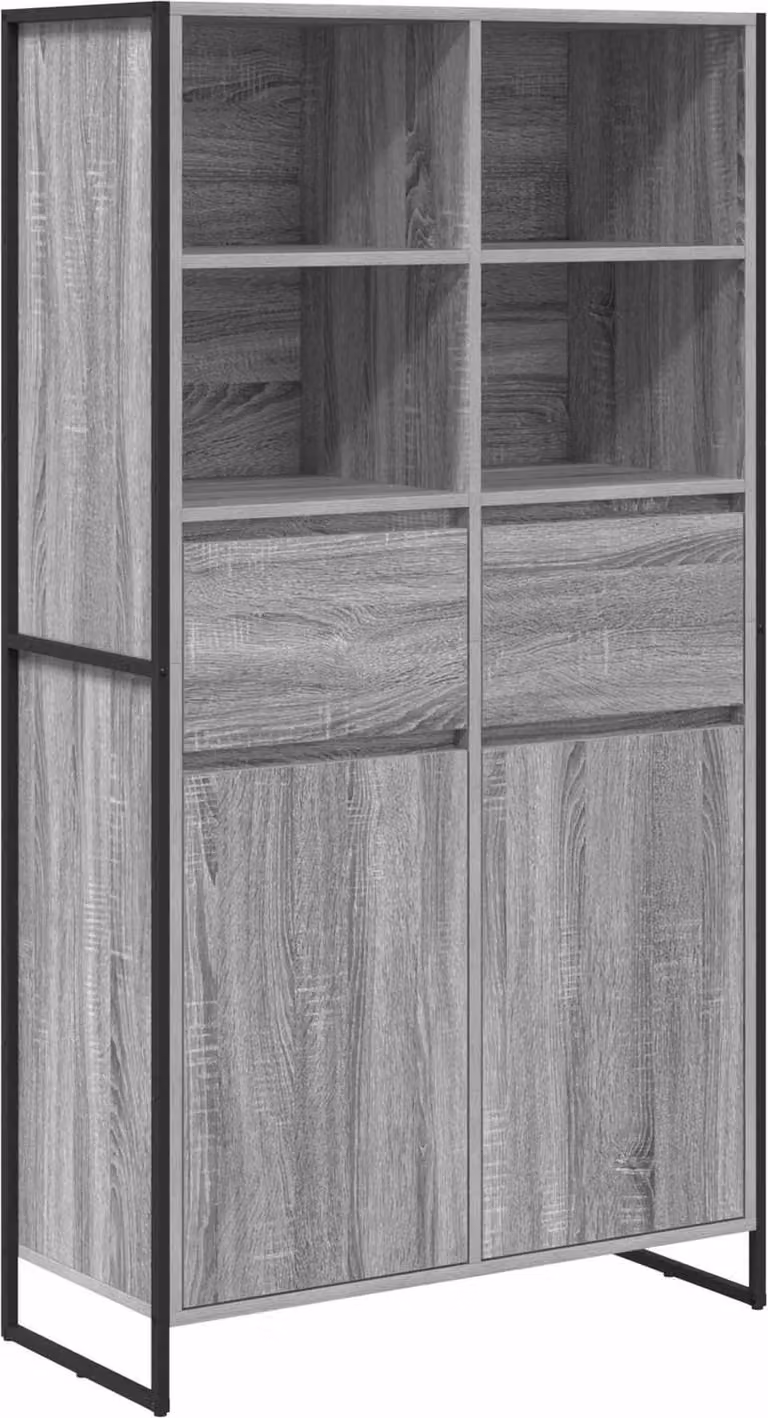 Credenza con cassetto 2 pcs Grigio Sonoma 81 x 36 x 150.5 cm