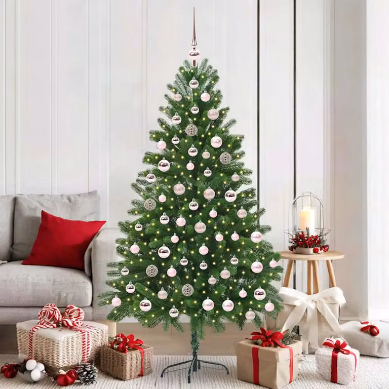 vidaXL Albero di Natale con 300 LED con supporto Verde 180 cm PE