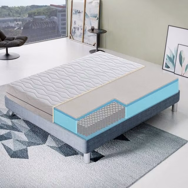 Materasso Singolo KingDream Ibrido con Molle Insacchettate e Memory Foam, Antibatterico e Regolatore di Temperatura, Colore Bianco, L/P/H: 90 x 190 x 23 cm