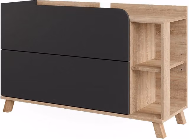 Mobiletto per lavabo Karen Vicco Sonoma/Antracite con 2 cassetti L: 100 cm, P: 65 cm, H: 35 cm – 1