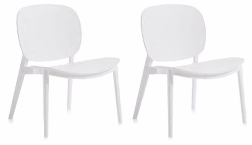 Giordanoshop Set 2 Sedie 58x48,5x71 cm in Polipropilene Bianco