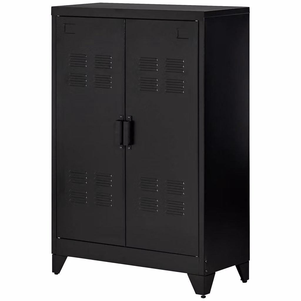 Armadio Metallico Industriale XYLO con 2 Ante Nero Opaco L/P/H: 75 x 33 x 110 cm – 2