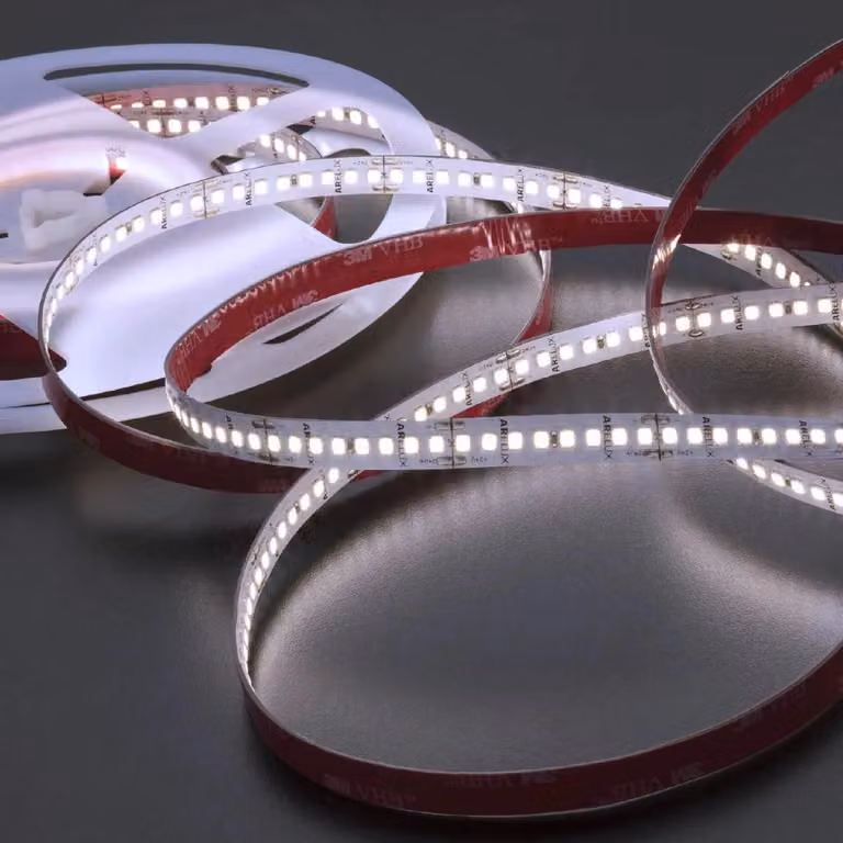 ARELUX XRIBO IP20, striscia LED, 5 metri per rotolo, 18W/metro, 192 LED/metro, 24V DC, indice di resa cromatica (CRI) 80, angolo di emissione >115°, temperatura di colore 2700K