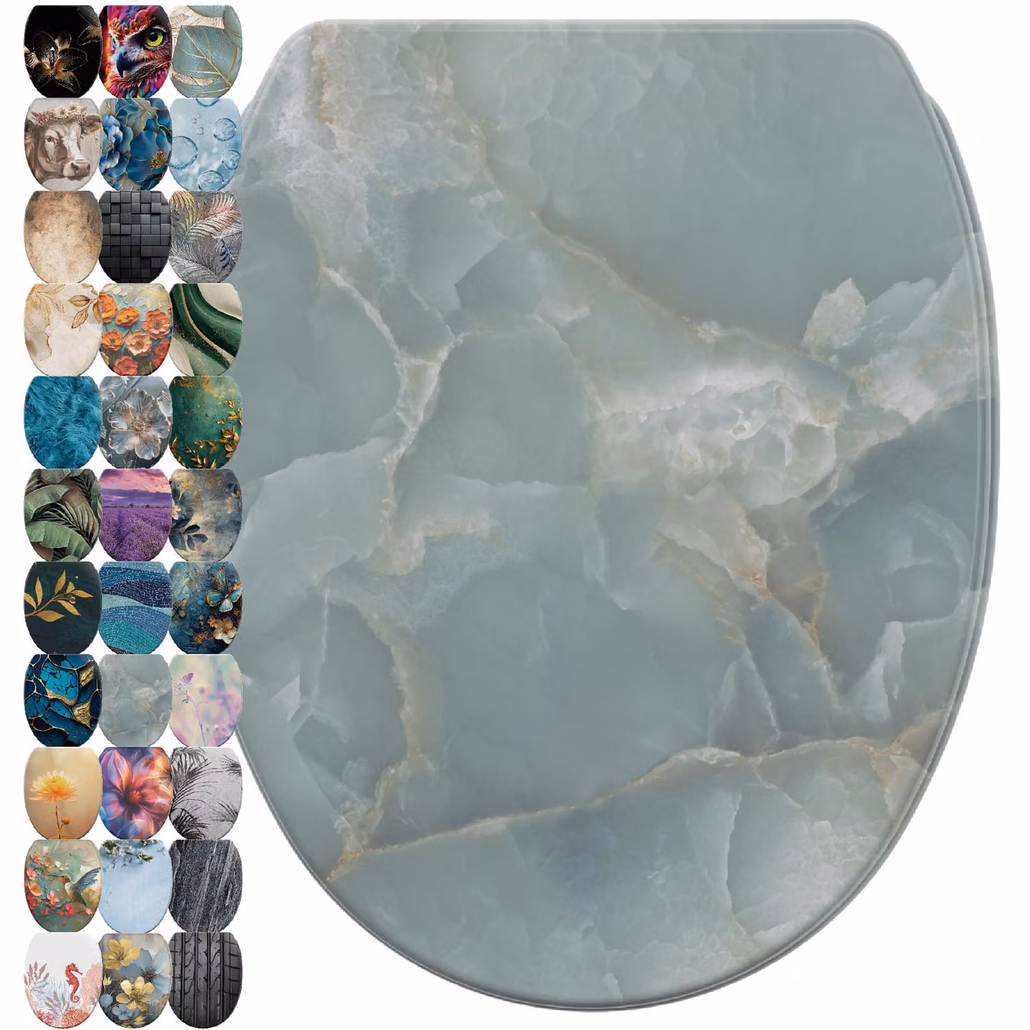 SANILO® Sedile per WC con chiusura ammortizzata e sgancio rapido Marble Italia, coperchio per WC direttamente dal produttore, sedile per WC, sedile per WC, coperchio per WC