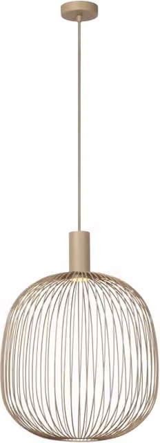 Lampada sospesa ESTEREL Lucide in metallo beige per cucina e soggiorno, 1 luce GU10, H: 70 cm, L: 40 cm, P: 40 cm